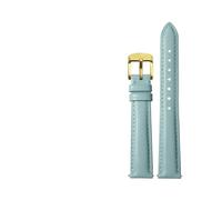 MAMA'S PEARL Quick Release Fashion Watch Band Fit For Casio Fit For Citizen Fit For Fossil Fit For DW Strap 12mm 14mm 15mm Ladies Blue Pink Red Soft Cowhide Watchband(Light blue Golden,14mm)