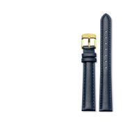 MAMA'S PEARL Quick Release Fashion Watch Band Fit For Casio Fit For Citizen Fit For Fossil Fit For DW Strap 12mm 14mm 15mm Ladies Blue Pink Red Soft Cowhide Watchband(Dark blue Golden,14mm)
