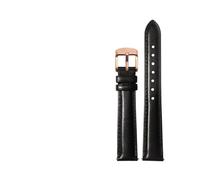 MAMA'S PEARL Quick Release Fashion Watch Band Fit For Casio Fit For Citizen Fit For Fossil Fit For DW Strap 16mm 18mm 20mm Ladies Blue Pink Red Soft Cowhide Watchband(Black rose gold,16mm)