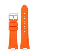 MAMA'S PEARL Quick Release Interface Watchband For 1853 Fit For TISSOT For PRX T137.407 T137.410 Super Player Men's Silicone Rubber Watch Strap 26x12mm(Orange-steel pin,24-11mm)