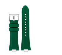 MAMA'S PEARL Quick Release Interface Watchband For 1853 Fit For TISSOT For PRX T137.407 T137.410 Super Player Men's Silicone Rubber Watch Strap 26x12mm(Green-steel pin,26-12mm)