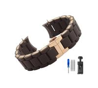 MAMA'S PEARL Rubber Clad Steel Watch Strap Fit For Armani Ar5889 5890 5905 5920 Waterproof Silicone Watch Band Accessories 20mm 23mm Wrist Strap(Brown-Rose,23mm)