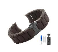 MAMA'S PEARL Rubber Clad Steel Watch Strap Fit For Armani Ar5889 5890 5905 5920 Waterproof Silicone Watch Band Accessories 20mm 23mm Wrist Strap(Brown-Black,23mm)