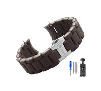 MAMA'S PEARL Rubber Clad Steel Watch Strap Fit For Armani Ar5889 5890 5905 5920 Waterproof Silicone Watch Band Accessories 20mm 23mm Wrist Strap(Brown-Steel,20mm)