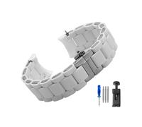 MAMA'S PEARL Rubber Clad Steel Watch Strap Fit For Armani Ar5889 5890 5905 5920 Waterproof Silicone Watch Band Accessories 20mm 23mm Wrist Strap(White-Steel,23mm)
