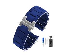 MAMA'S PEARL Rubber Clad Steel Watch Strap Fit For Armani Ar5889 5890 5905 5920 Waterproof Silicone Watch Band Accessories 20mm 23mm Wrist Strap(Blue-Steel,23mm)