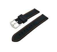MAMA'S PEARL Rubber Strap 18mm 20mm 22mm 24mm 26mm Band Silicone Wristband Waterproof Bracelet Sport Watchband Universal Replacement Belt(Black-orange,26mm)
