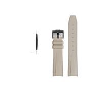 MAMA'S PEARL Rubber Watchband Fit For Rolex Fit For Omega X Fit For Swatch Fit For Joint-MoonSwatch Constellation Waterproof Sports 20mm Watch Strap Curved End Band(Khaki BK buckle)