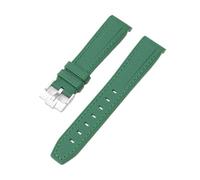MAMA'S PEARL Silicone Strap Fit For Swatch X Fit For Omega Fit For Moonswatch Stainless Steel Buckle 20mm 22mm Men Women Soft Waterproof Replace Watch Band(Dark green green)