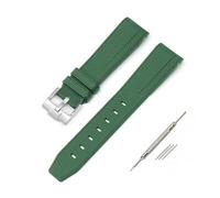 MAMA'S PEARL Silicone Strap Fit For Swatch X Fit For Omega Fit For Moonswatch Stainless Steel Buckle 20mm 22mm Men Women Soft Waterproof Replace Watch Band(Dark green)