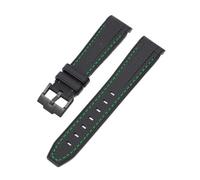 MAMA'S PEARL Silicone Strap Fit For Swatch X Fit For Omega Fit For Moonswatch Stainless Steel Buckle 20mm 22mm Men Women Soft Waterproof Replace Watch Band(Green line)
