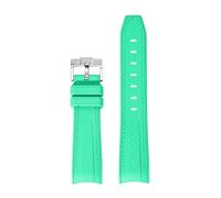 MAMA'S PEARL Silicone Strap Fit For Swatch X Fit For Omega Fit For Moonswatch Stainless Steel Buckle 20mm 22mm Men Women Soft Waterproof Replace Watch Band(Aurora Green green)