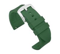 MAMA'S PEARL Silicone Watch Band 19mm 20mm 21mm 22mm 24mm Men's Sports Watrproof Strap Fit For Rolex Fit For Seiko Watch Replacement Watchband(Green-silver buckle,24mm)
