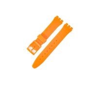 MAMA'S PEARL Silicone Watch Strap Fit For Swatch Waterproof Sweat-Proof Soft Comfortable Multi-Color Rubber Men's Women's Watchband 17mm 19mm(Orange,19mm)