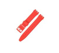 MAMA'S PEARL Silicone Watch Strap Fit For Swatch Waterproof Sweat-Proof Soft Comfortable Multi-Color Rubber Men's Women's Watchband 17mm 19mm(Red,19mm)