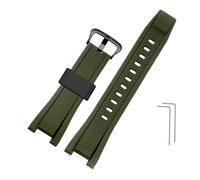 MAMA'S PEARL Soft Rubber Watchband Replacement Fit For Casio Fit For G-SHOCK GST-B100/S300/410/210/W110/W100/S110/S100 Silicone Band Men Strap 26 * 14mm(Army green-black B)