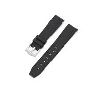 MAMA'S PEARL Strap Fit For Rolex Black Green Fit For Water Ghost 20mm 22mm Men Diving Curved End Rubber Silicone Watch Band Fit For Omega X Fit For Swatch Fit For MoonSwatch(Black line,22mm)