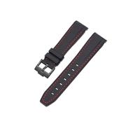 MAMA'S PEARL Strap Fit For Rolex Black Green Fit For Water Ghost 20mm 22mm Men Diving Curved End Rubber Silicone Watch Band Fit For Omega X Fit For Swatch Fit For MoonSwatch(Red line02,22mm)