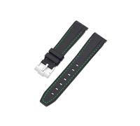 MAMA'S PEARL Strap Fit For Rolex Black Green Fit For Water Ghost 20mm 22mm Men Diving Curved End Rubber Silicone Watch Band Fit For Omega X Fit For Swatch Fit For MoonSwatch(Green line,20mm)
