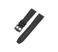 MAMA'S PEARL Strap Fit For Rolex Black Green Fit For Water Ghost 20mm 22mm Men Diving Curved End Rubber Silicone Watch Band Fit For Omega X Fit For Swatch Fit For MoonSwatch(Black line02,20mm)