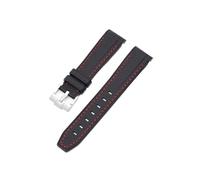 MAMA'S PEARL Strap Fit For Rolex Black Green Fit For Water Ghost 20mm 22mm Men Diving Curved End Rubber Silicone Watch Band Fit For Omega X Fit For Swatch Fit For MoonSwatch(Red line,22mm)