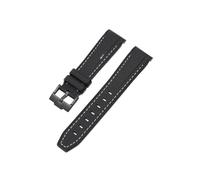 MAMA'S PEARL Strap Fit For Rolex Black Green Fit For Water Ghost 20mm 22mm Men Diving Curved End Rubber Silicone Watch Band Fit For Omega X Fit For Swatch Fit For MoonSwatch(White line02,20mm)