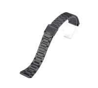 MAMA'S PEARL Watch Band Fit For Casio F-91W 18mm Stainless Steel Strap For F105 F108 A158W A168 AE1200 AE1300 Replacement Watchstrap Metal Band(Black)