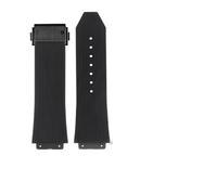 MAMA'S PEARL Watchband Fit For HUBLOT Fit For BIG BANG Silicone 26 * 19mm Waterproof Men's Watch Strap Chain Watch Rubber Bracelet Wristband(S Black-black)