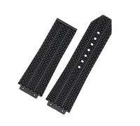 MAMA'S PEARL Watchband Fit For HUBLOT Fit For BIG BANG Silicone 26 * 19mm Waterproof Men's Watch Strap Chain Watch Rubber Bracelet Wristband(K black-No buckle)