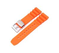 MAMA'S PEARL Waterproof Silicone Wristband Fit For Seiko Fit For Water Ghost 007 Abalone Canned Diving Bracelet Steel Ring 20 22mm Replacement Strap Belt(Orange-steel,20mm)