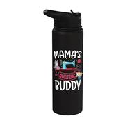 Mama's Quilting Buddy Quilt Makers Cat Lover Sewing Stainless Steel Insulated Water Bottle