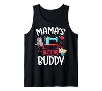 Mama's Quilting Buddy Quilt Makers Cat Lover Sewing Tank Top