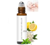 Mamas Teether: Teething Roller, Teething Roller All Natural for Babies, Teething Relief Roller, Contains Chamomile and Rose Essential Oils, Essential Oil Massage Roller - Natural Gentle (1pcs)