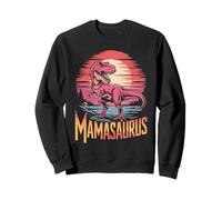 Mamasaurus Retro Dinosaur Motherhood Design Sweatshirt