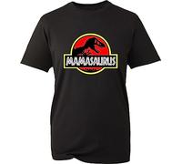 Mamasaurus T-Rex Mother's Day Funny T-Shirt Dinosaur Dino Lovers Mom Mum Grandma Mother's Day Present Gift for Mother Halloween Adventure Birthday Xmas Gift Tee Top (Black, S)