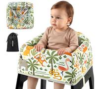 Mamatepe Baby High Chair Cover with Strap Pads & 2-Point Harness - Machine Washable, Waterproof, Portable for Restaurant/Travel/Home - Fits Wooden High Chairs, Green Forest