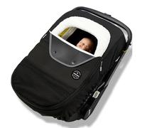 Mamatepe Winter Car Seat Cover for Babies,Carrier Cover with Zippers and Elastic Edge, Carseat Canopy to Protect Baby from Cold Wind,Rain & Snow Repellent, Universal Fit for Infant Car Seat (Black)