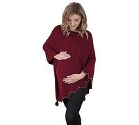 Mamatoto Ladies Premium One Size Long Warm Soft Feel Pom Pom Poncho Cape Top