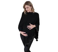 Mamatoto Ladies Premium One Size Long Warm Soft Feel Pom Pom Poncho Cape Top