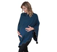 Mamatoto Ladies Premium One Size Long Warm Soft Feel Pom Pom Poncho Cape Top