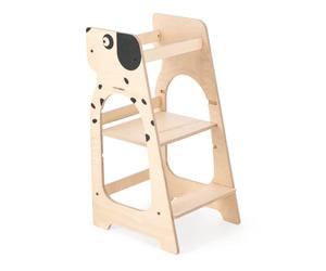 Mamatoyz Learning Dog Tower Beech Wood Step Stool, Made in EU Montessori Design. - Involve Toddlers in Food Preparation