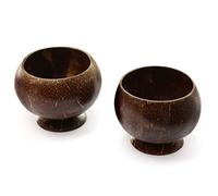 Mamatura Coconut Cups | 2 Big Coconut Cups - Dessert Bowls | Cocktail Cup Hawaii-Style | 100% Natural (polished outside)