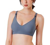 Mamaway Silky Seamless Nursing Maternity No Show Wireless Bra, Smooth, Cooling, Lightweight for Breastfeeding, Pregnancy Blue