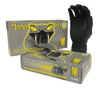 Mamba Med Black Nitrile Disposable Gloves, Large, Black, 100 Gloves