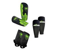 MAMBA Ultimate Shin Guard Bundle, 3 in 1 | Football Shin Pads, Ankle Guards & Compression Sleeves, Flexibility & Protection | Kids/Adults | Unique British Design (XS)