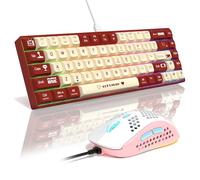 MAMBASNAKE AJAZZ AK680 Mechanical Keyboard, 68 Key 60 Percent Hot Swappable Gaming Keyboard + 6 Adjustable DPI 6400 Gaming Mouse with 6 RGB Light, for PC/Mac/Laptop Gamer (Brown Tactile Switch)