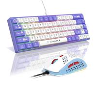 MAMBASNAKE AK680 Mechanical Keyboard, 68 Key 60 Percent Hot Swappable Gaming Keyboard + 6 Adjustable DPI 6400 Gaming Mouse with 6 RGB Light, for PC/Mac/Laptop Gamer (Blue Clicky Switch)