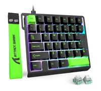 MAMBASNAKE ATTACK SHARK M36 HE 8000Hz Rapid Trigger One Handed Gaming Keyboard, 36 Keys Wired Mini Keyboard with Magnetic Switch, 0.01mm RT Accuracy, SOCD & DKS, RGB Backlits, for PC/Mac/FPS, Black