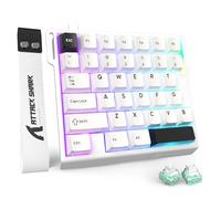 MAMBASNAKE ATTACK SHARK M36 HE 8000Hz Rapid Trigger One Handed Gaming Keyboard, 36 Keys Wired Mini Keyboard with Magnetic Switch, 0.01mm RT Accuracy, SOCD & DKS, RGB Backlits, for PC/Mac/FPS, White