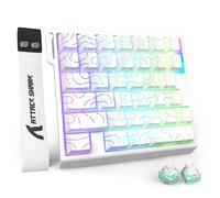 MAMBASNAKE ATTACK SHARK M36 HE 8000Hz Rapid Trigger One Handed Gaming Keyboard, 36 Keys Wired Mini Keyboard with Magnetic Switch, 0.01mm RT Accuracy, SOCD & DKS, RGB Backlits,for PC/Mac, White Contour